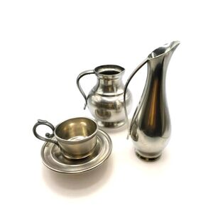 Lot of Vintage European Dutch & German Pewter. 4 Pieces.